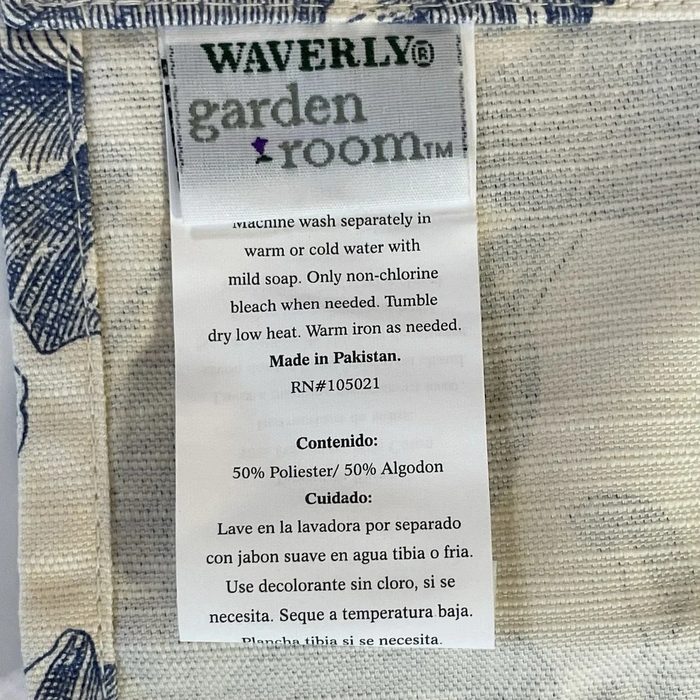 Waverly Garden Room Blue Floral Toile Tier‎ Curtains 36x36 Pair New